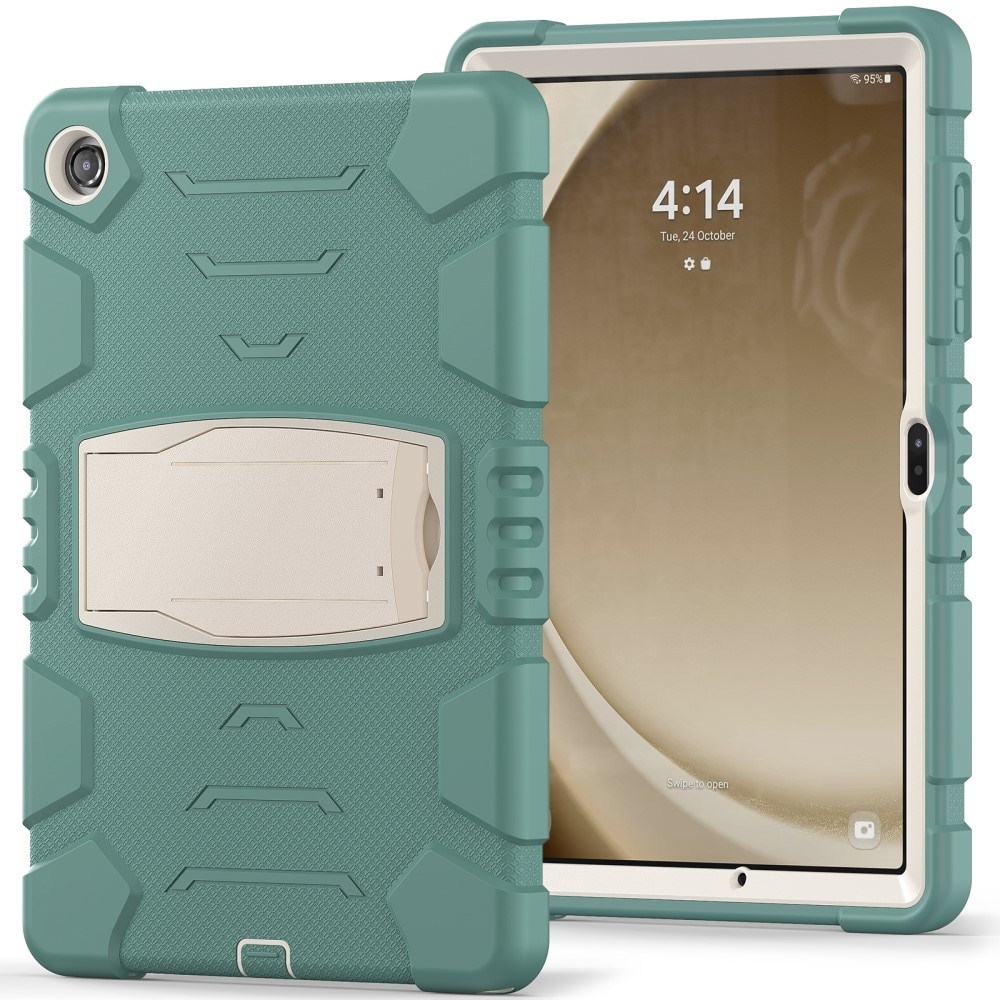 Coque hybride antichoc avec support Samsung Galaxy Tab A9 Plus, vert