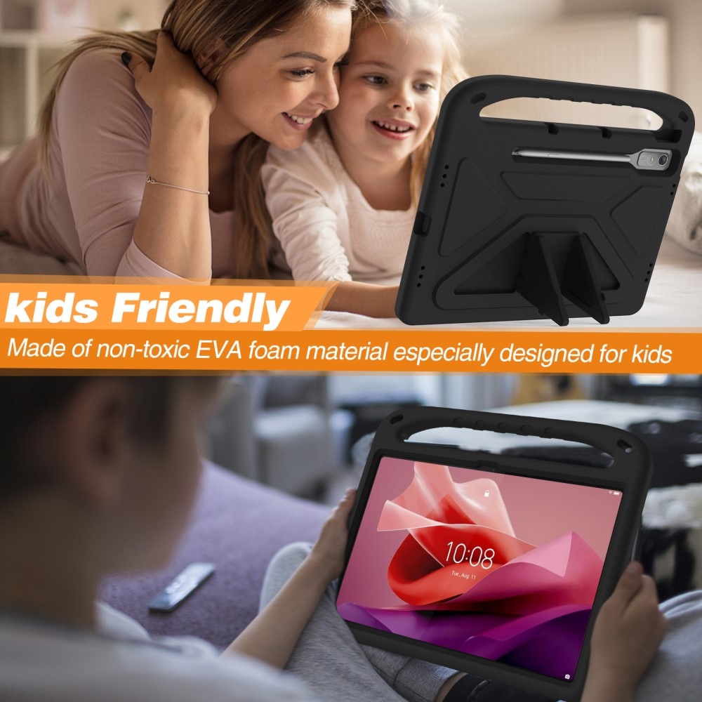 Coque EVA avec poignée pour enfants pour Lenovo Tab P12, noir