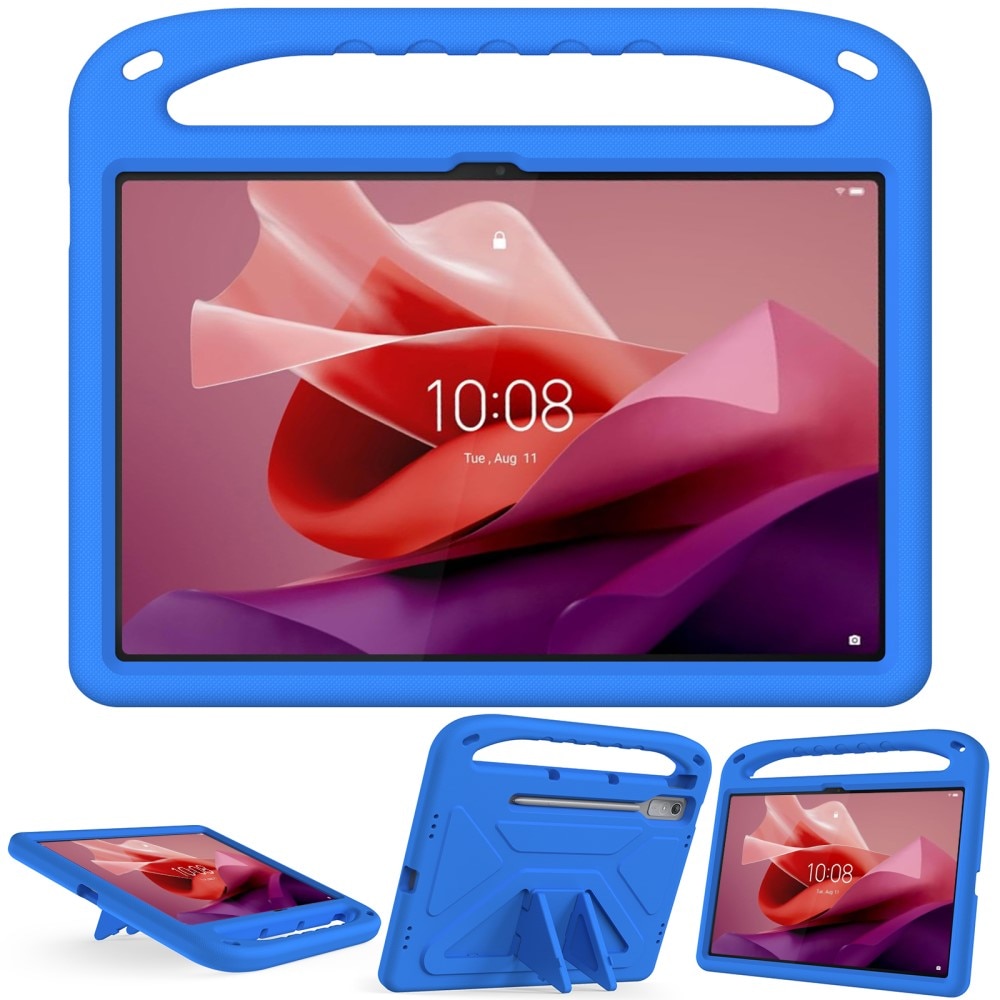 Coque EVA avec poignée pour enfants pour Lenovo Tab P12, bleu