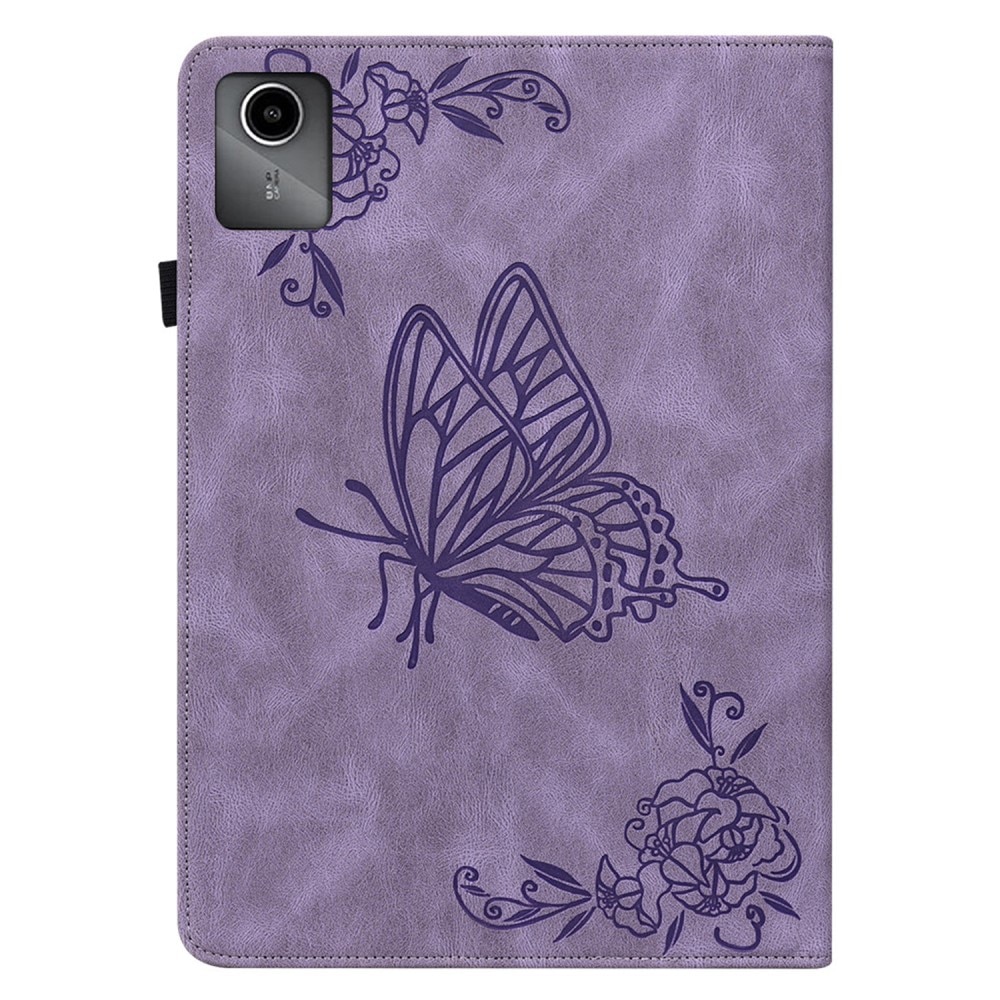 Étui en cuir avec papillons Lenovo Tab M11, violet