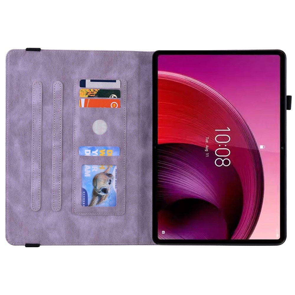 Étui en cuir avec papillons Lenovo Tab M11, violet