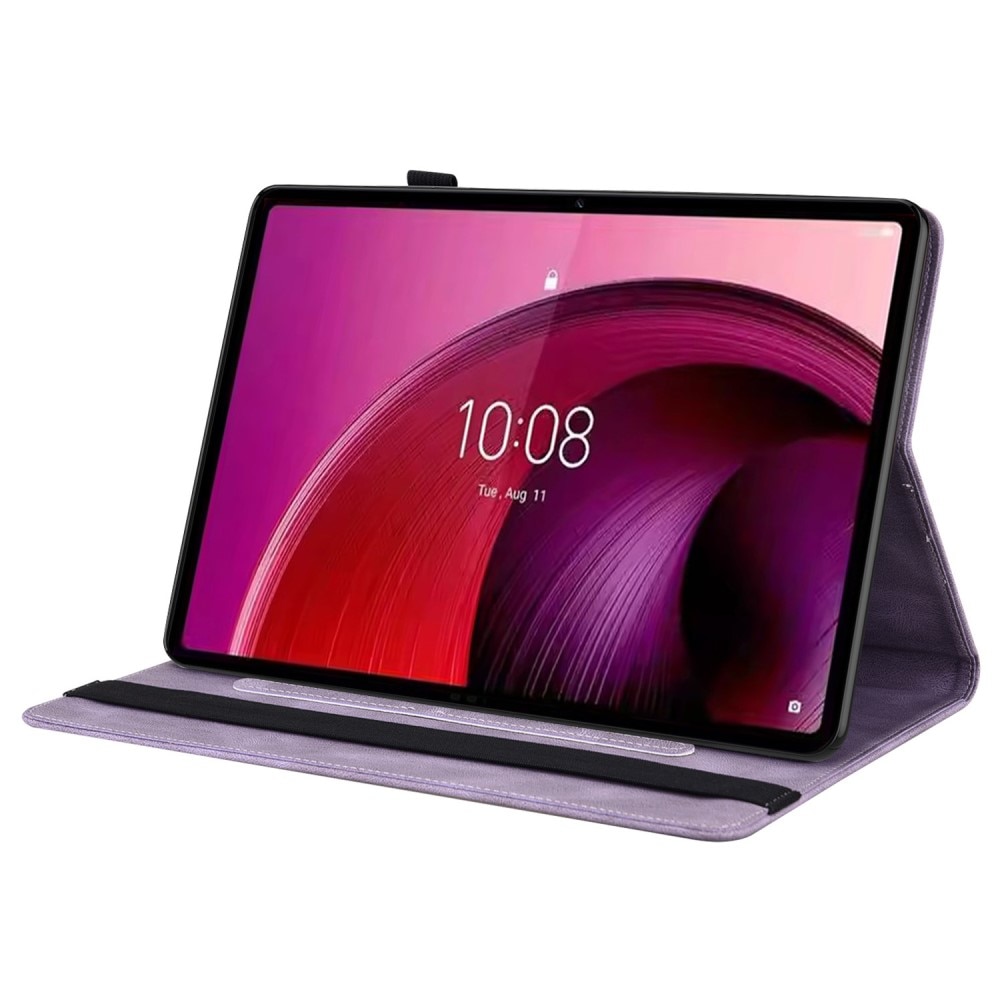 Étui en cuir avec papillons Lenovo Tab M11, violet