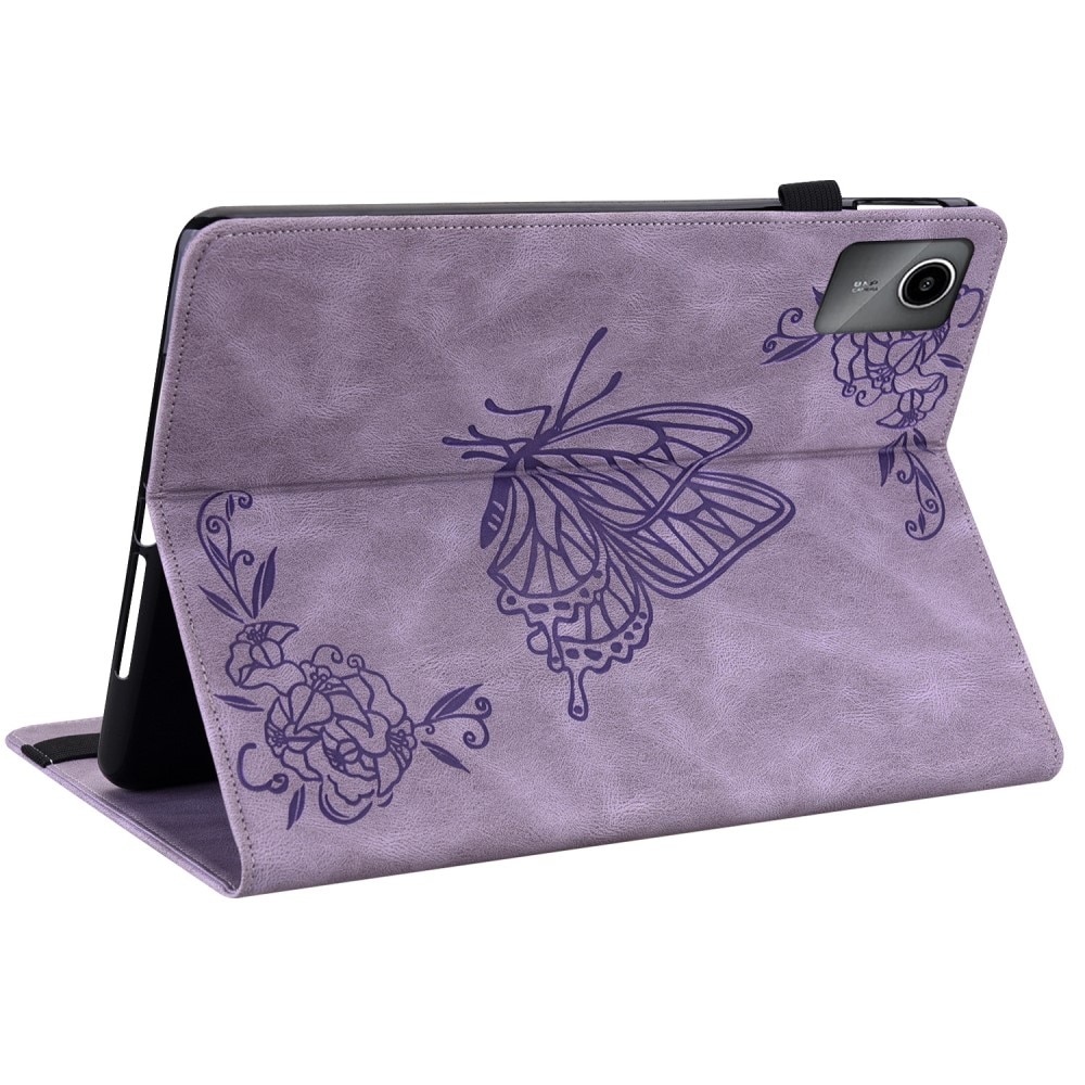 Étui en cuir avec papillons Lenovo Tab M11, violet