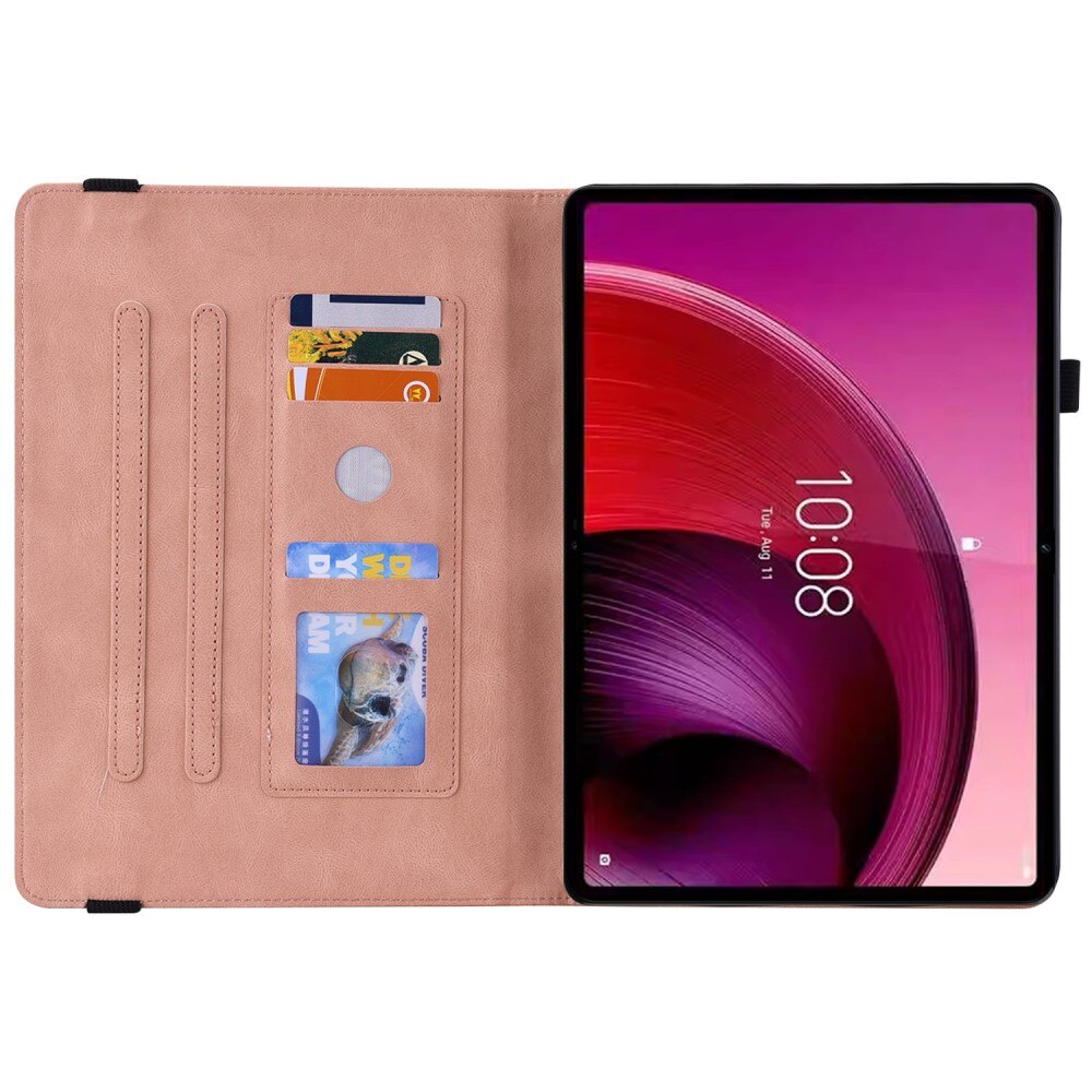 Étui en cuir avec papillons Lenovo Tab M11, rose