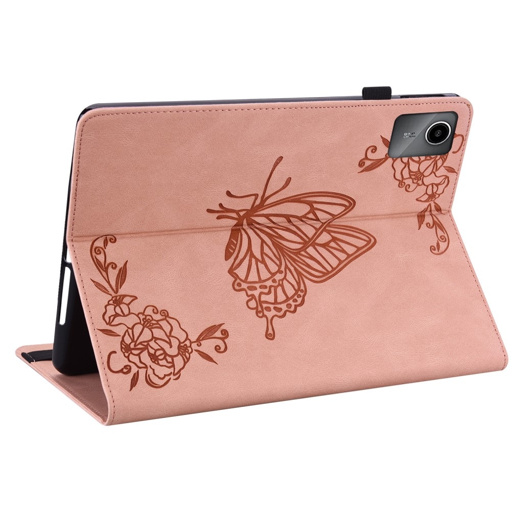 Étui en cuir avec papillons Lenovo Tab M11, rose