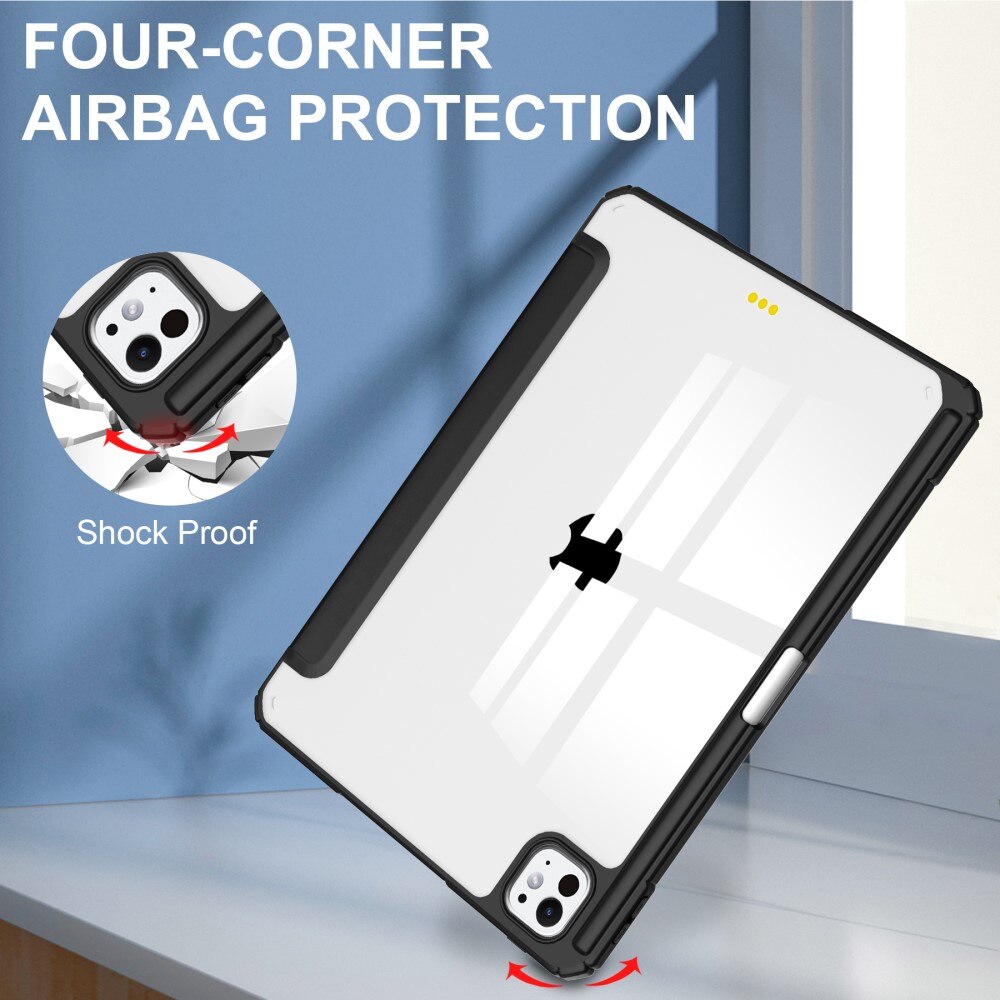 Étui Tri-Fold avec porte-stylo Apple iPad Pro 11 5th Gen (2024), Noir  / transparent