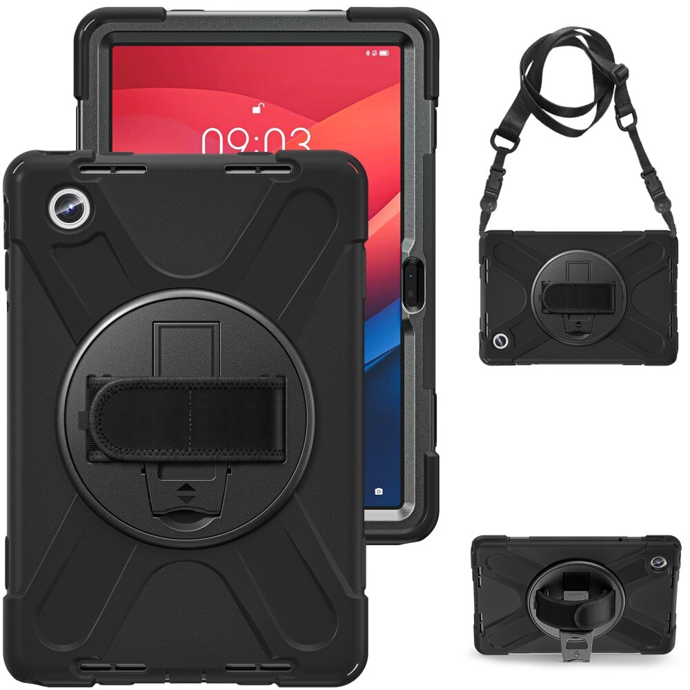 Coque hybride antichoc avec bandoulière Lenovo Tab M11o, noir