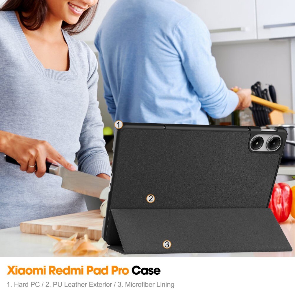 Étui Tri-Fold Xiaomi Redmi Pad Pro, Noir