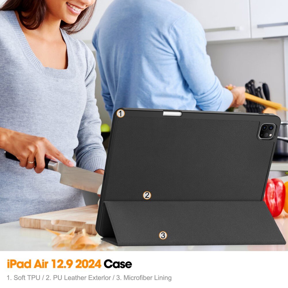 Étui Tri-Fold avec porte-stylo Apple iPad Air 13 2nd Gen (2025), noir