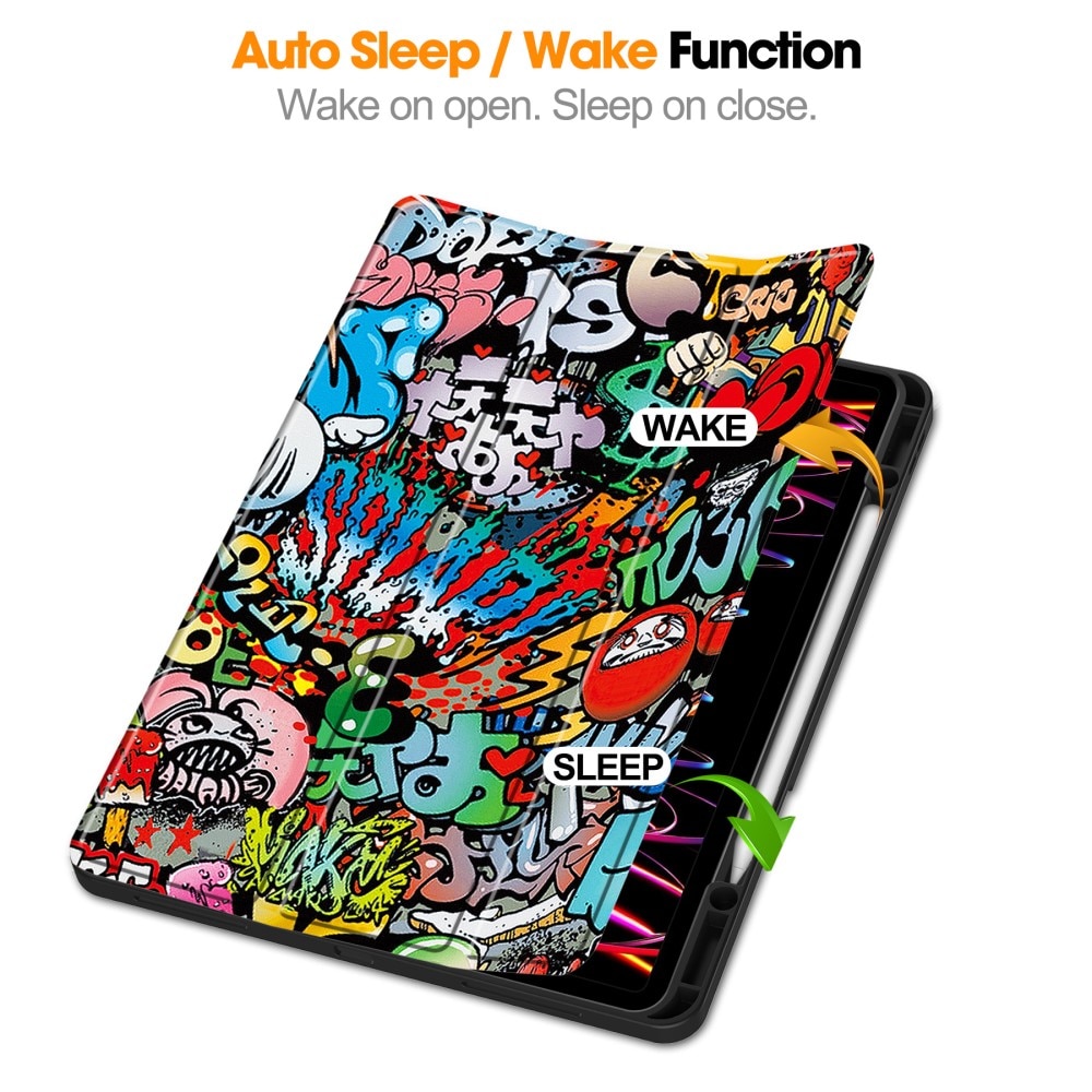 Étui Tri-Fold Apple iPad Air 13 2nd Gen (2025), Graffiti
