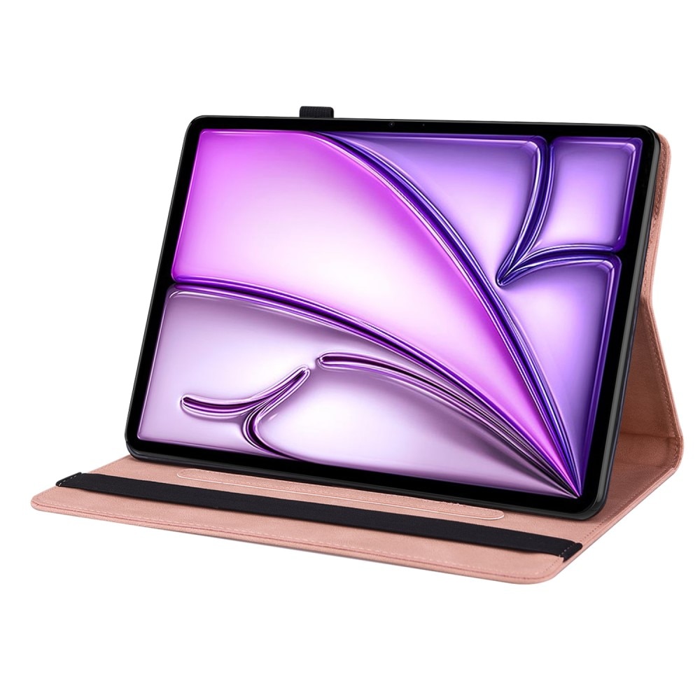 Étui en cuir avec papillons Apple iPad Air 11 7th Gen (2025) Rose