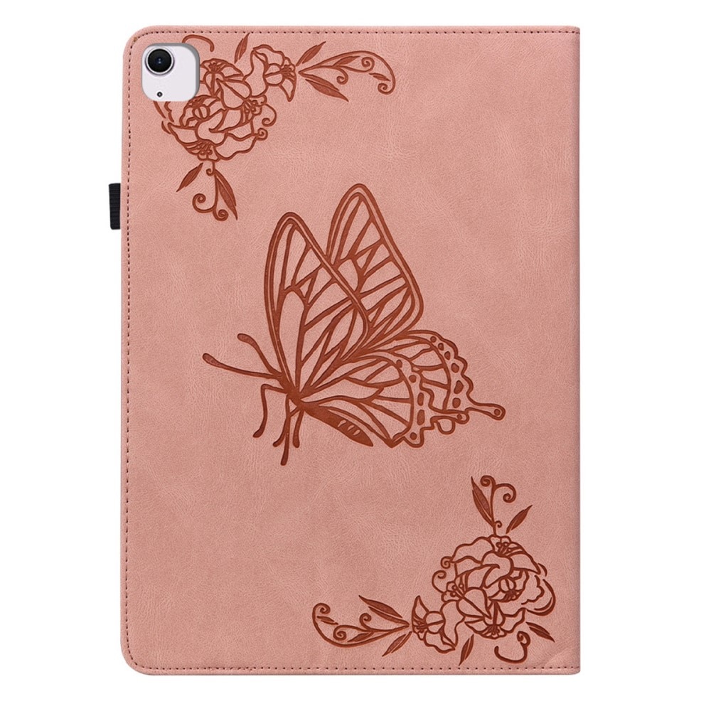 Étui en cuir avec papillons Apple iPad Air 11 7th Gen (2025) Rose