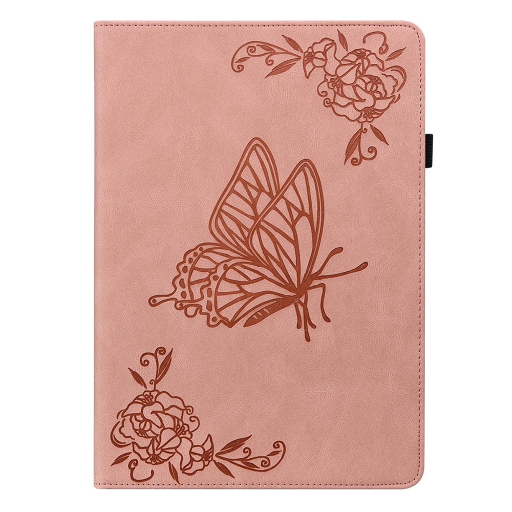Étui en cuir avec papillons Apple iPad Air 11 7th Gen (2025) Rose
