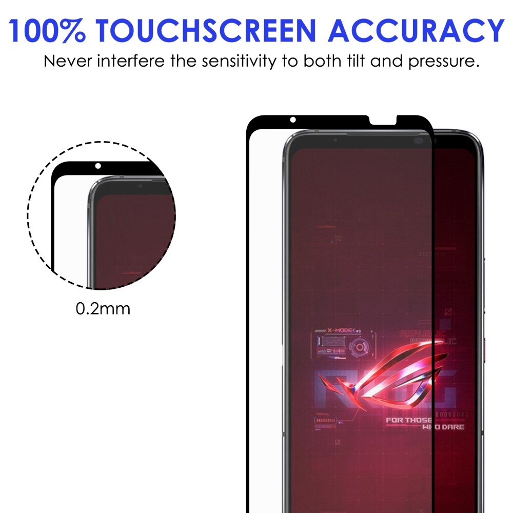 Protecteur d'écran complet verre trempé Asus ROG Phone 6 Noir