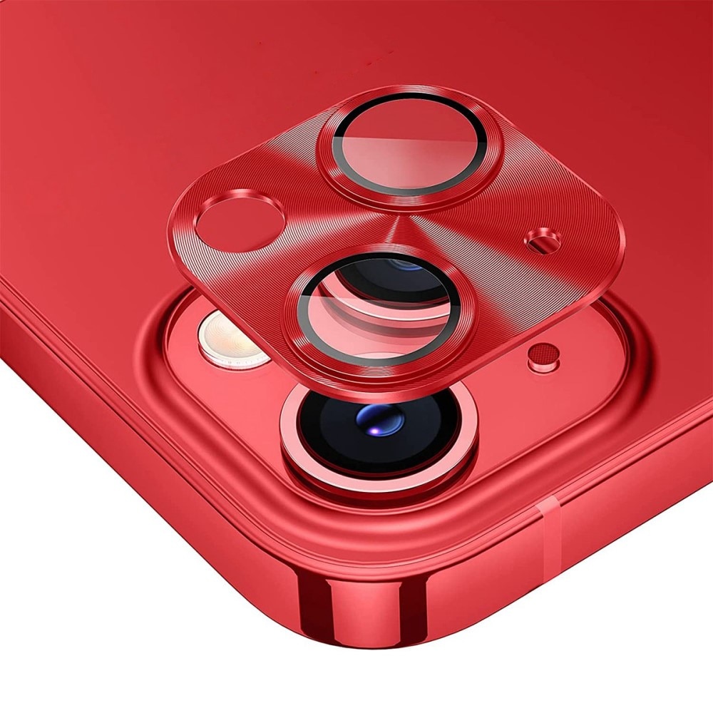 Caméra Protecteur Verre trempé Aluminium iPhone 14/14 Plus Rouge