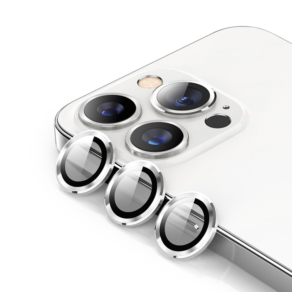 Protecteur d'objectif aluminium verre trempé iPhone 14 Pro/14 Pro Max Argent