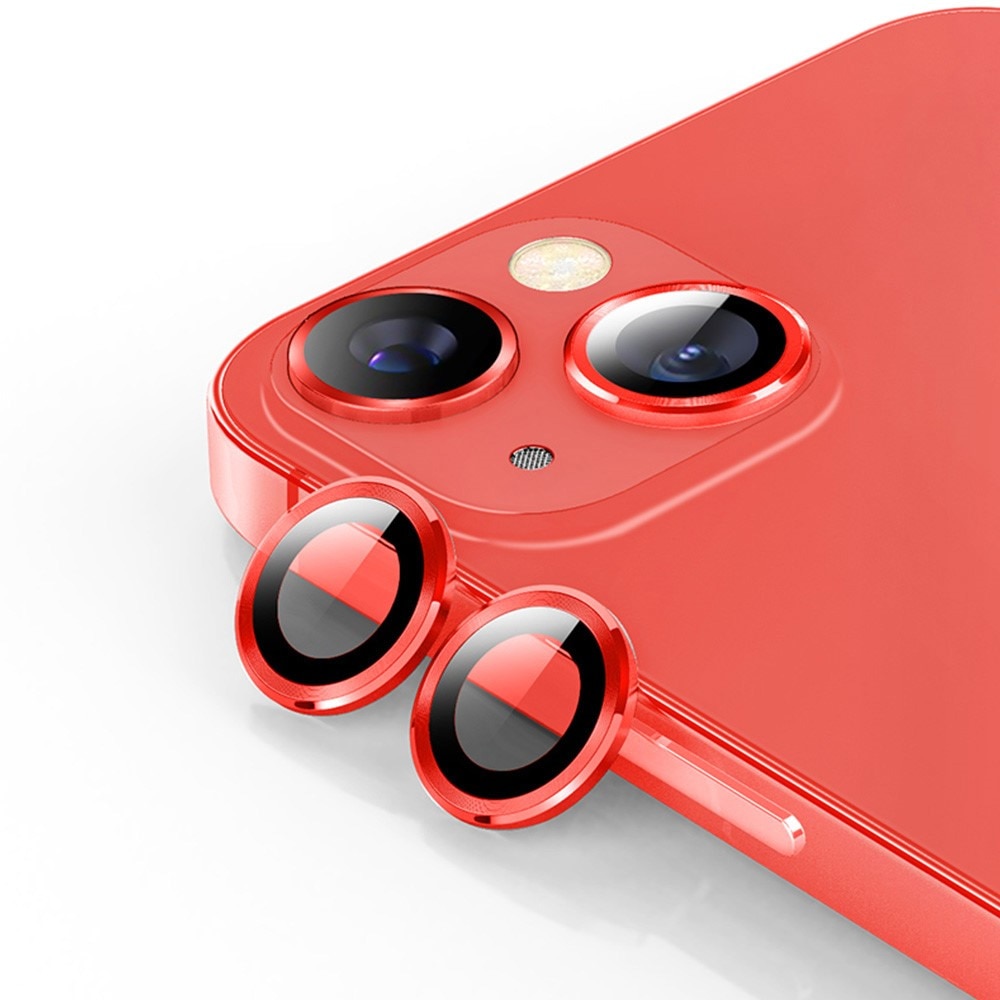Protecteur d'objectif aluminium verre trempé iPhone 14/14 Plus Rouge