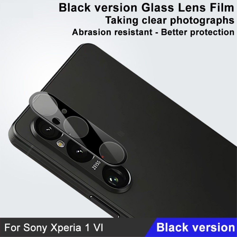 Protecteur de lentille en verre trempé 0,2 mm Sony Xperia 1 VI, Noir