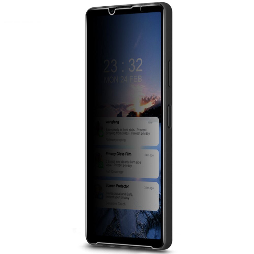 Protecteur d'écran complet de confidentialité en verre trempé Sony Xperia 10 IV Noir