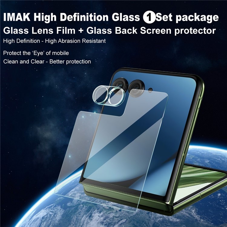 Protecteur d'objectif + Protection d'écran arriere en verre trempé Motorola Razr 60 Ultra Transparent