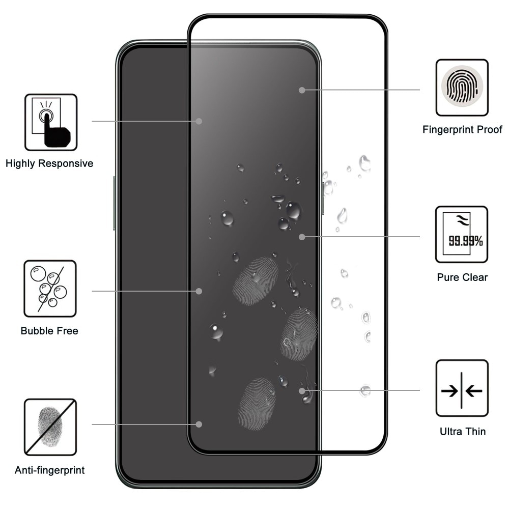 Protecteur d'écran complet verre trempé OnePlus 10T Noir