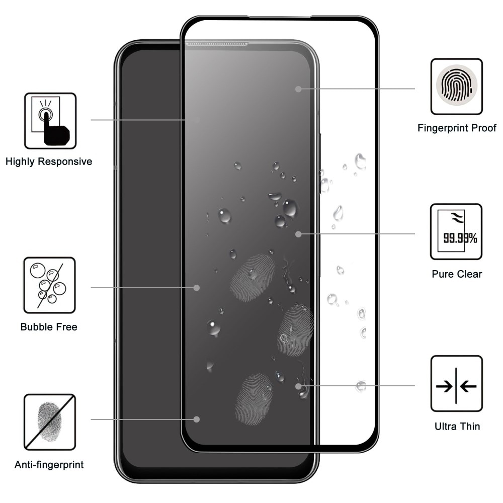 Protecteur d'écran complet verre trempé Asus Zenfone 9 Noir