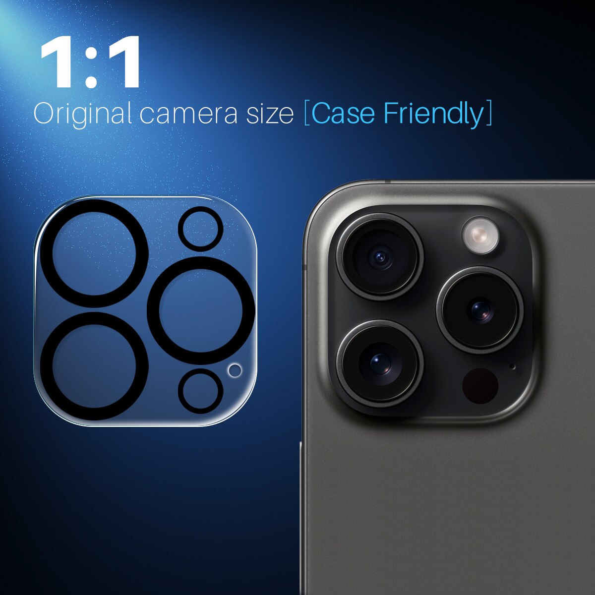 Protecteur d'objectif verre trempé iPhone 15 Pro (2 pièces)