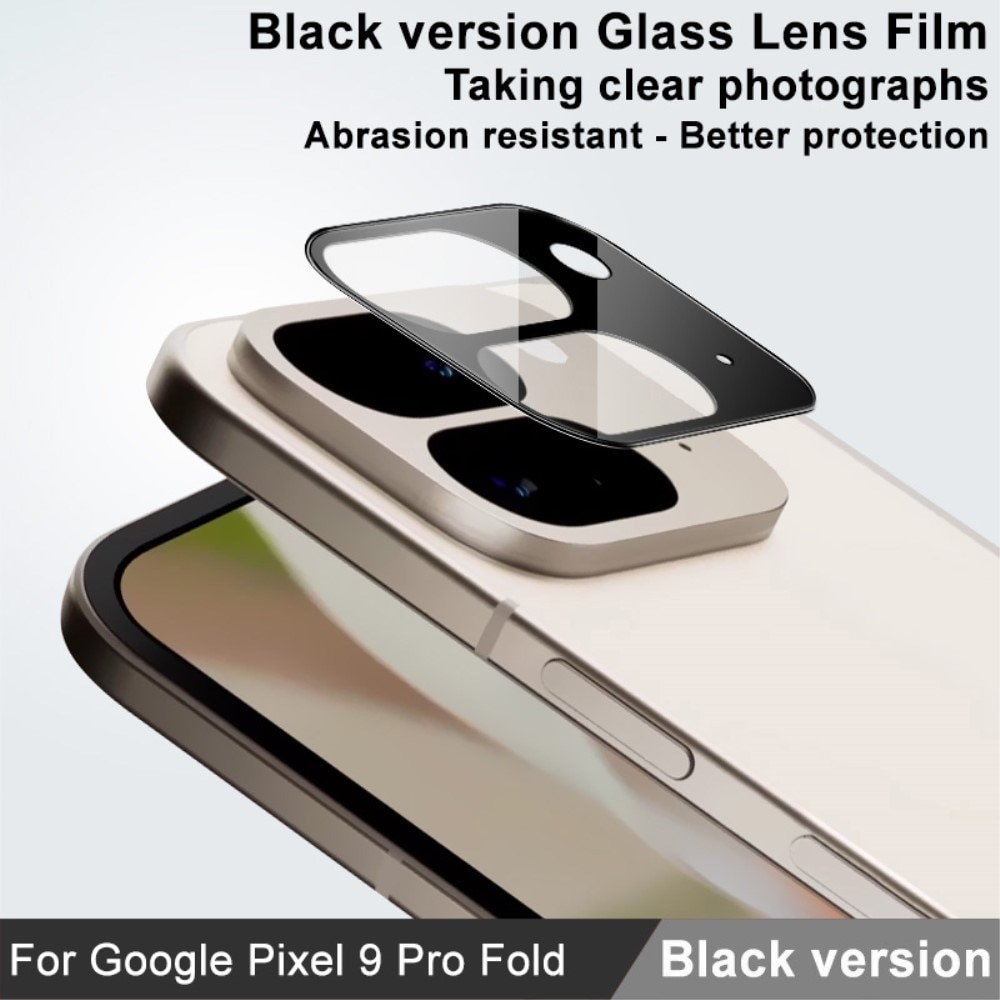 Protecteur de lentille en verre trempé 0,2 mm Google Pixel 9 Pro Fold, Noir