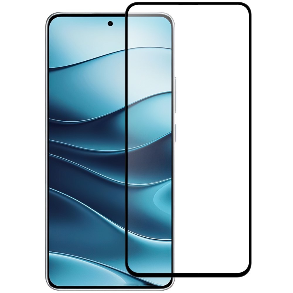 Protecteur d'écran complet verre trempé Xiaomi Redmi Note 14 5G, noir