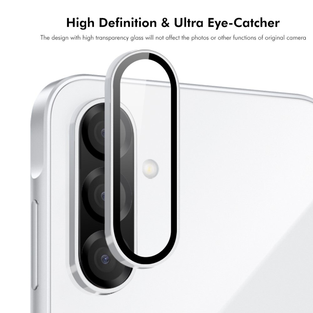 Protecteur d'objectif aluminium verre trempé Samsung Galaxy A36, Argent