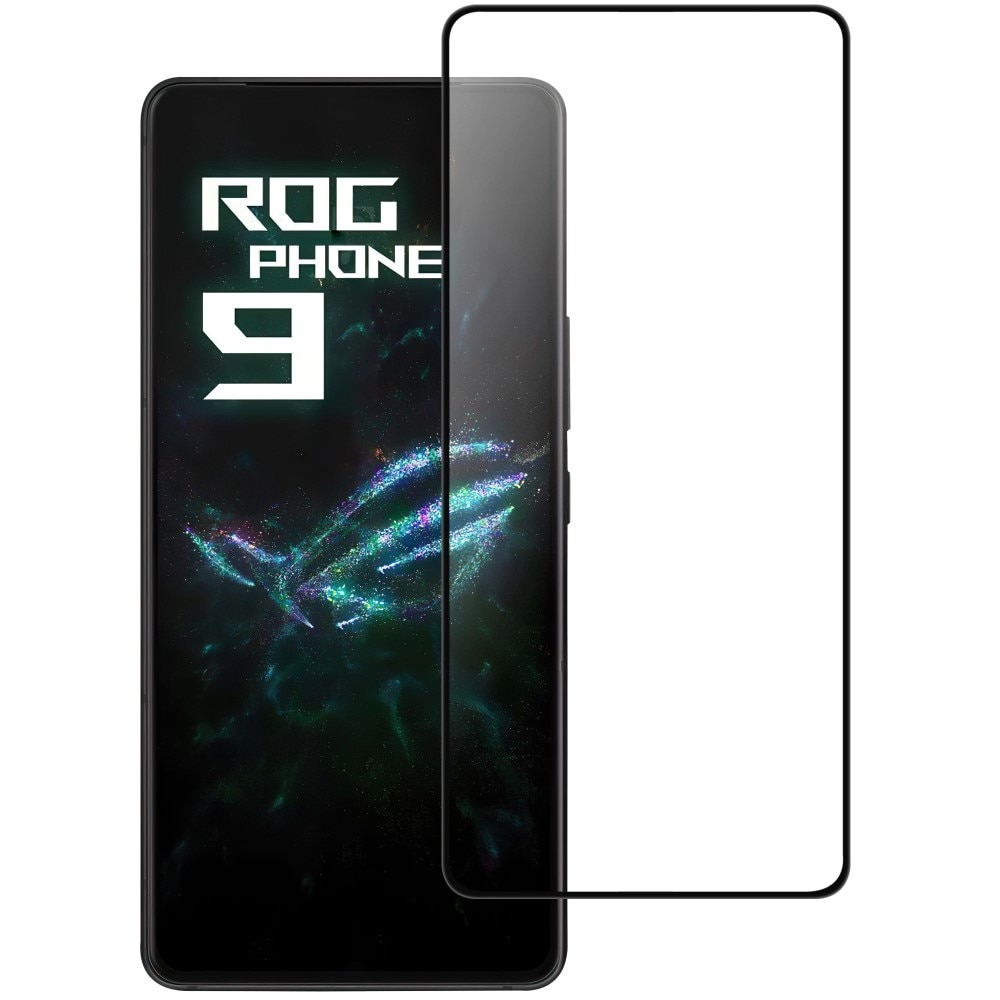 Protecteur d'écran complet verre trempé Asus ROG Phone 9 Pro, noir
