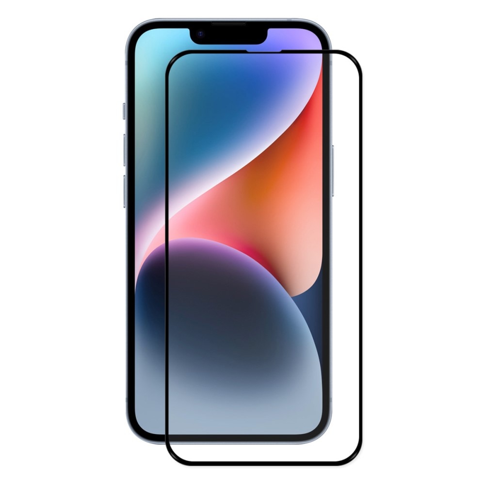 Protecteur d'écran complet verre trempé iPhone 16e, noir