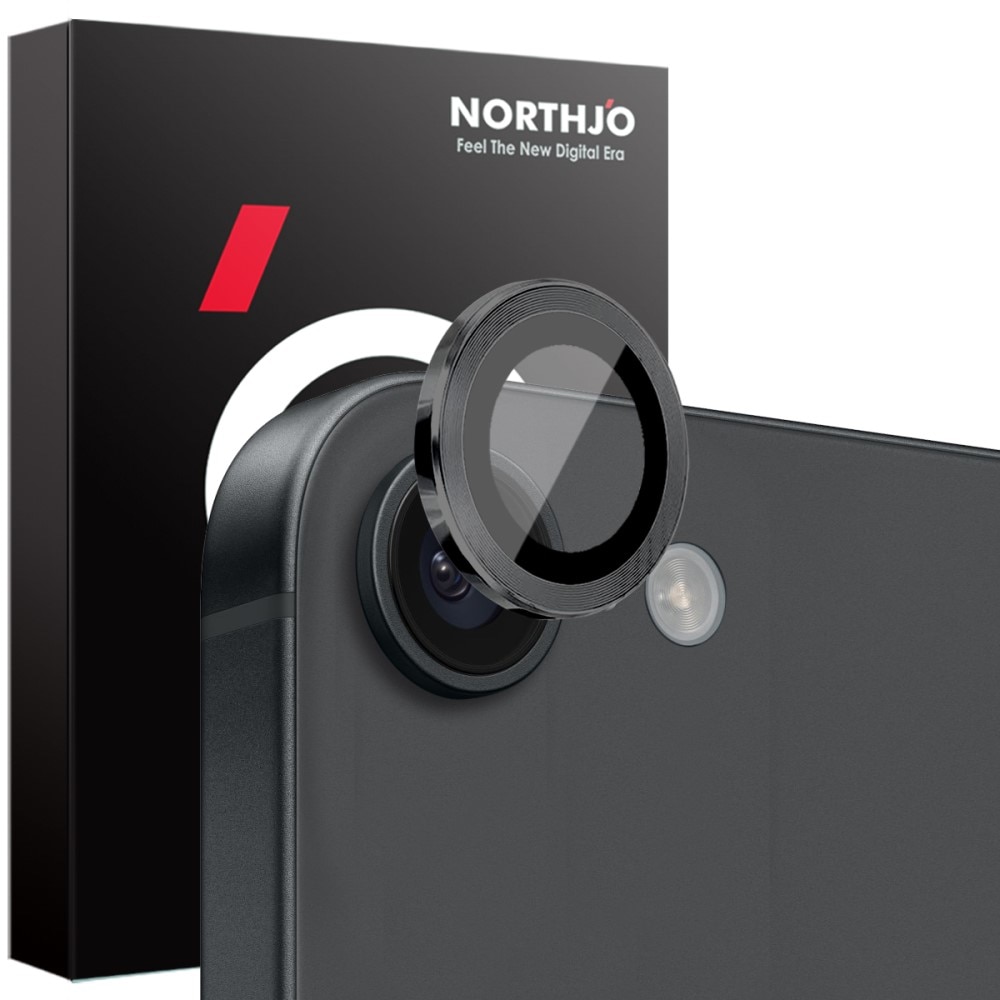 Protecteur d'objectif aluminium verre trempé iPhone 16e Noir