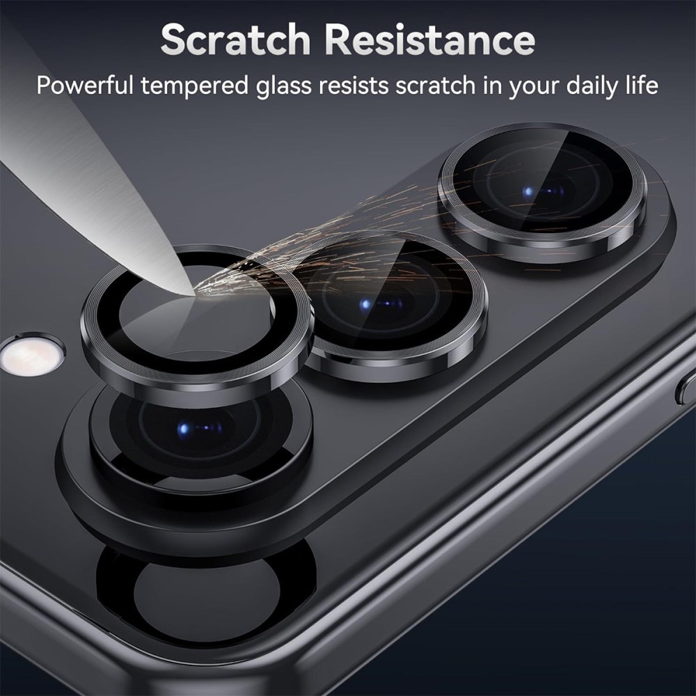 Protecteur d'objectif aluminium verre trempé Samsung Galaxy Z Fold 7, Noir