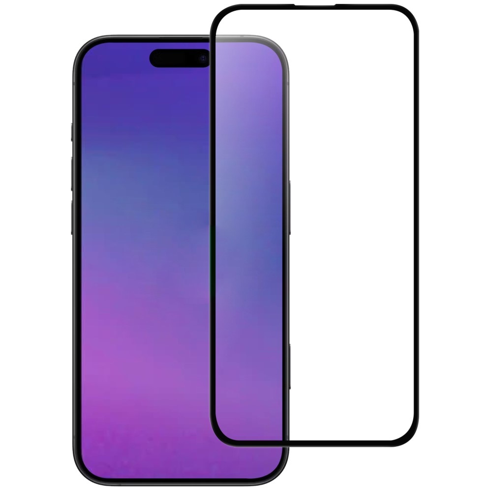 Protecteur d'écran complet verre trempé iPhone 17 Pro Max, noir