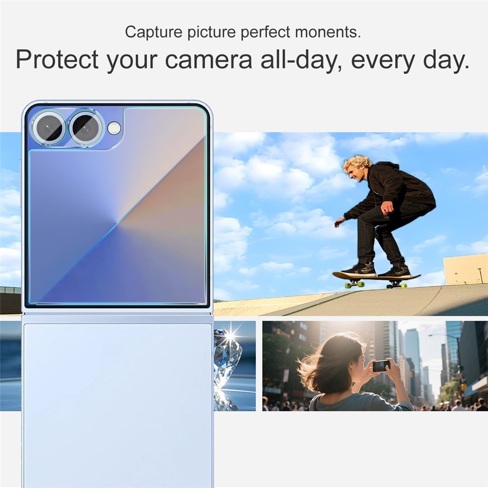 Protecteur d'objectif + Protection d'écran arriere en verre trempé Samsung Galaxy Z Flip 7 Transparent
