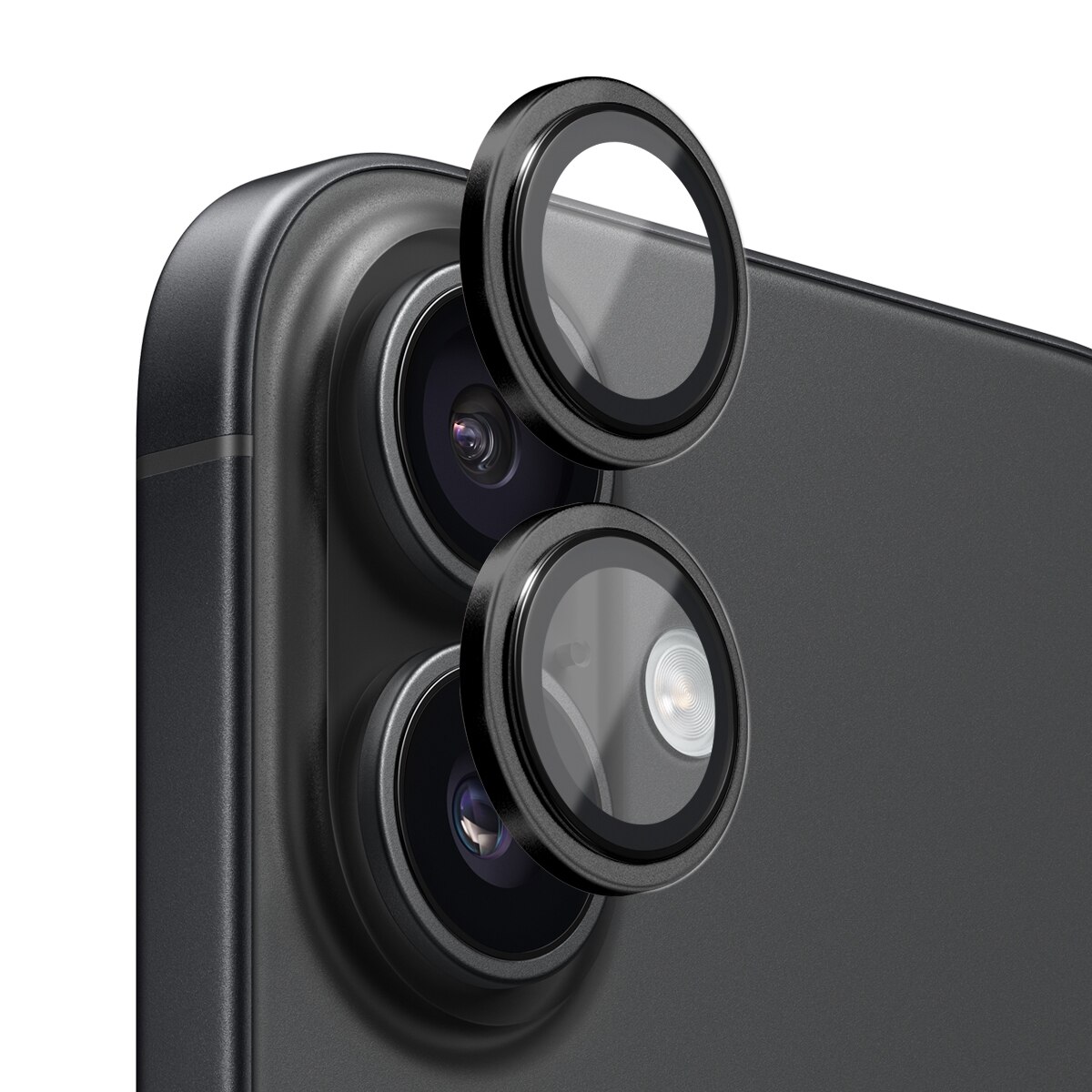 Protecteur d'objectif aluminium verre trempé iPhone 17 Noir