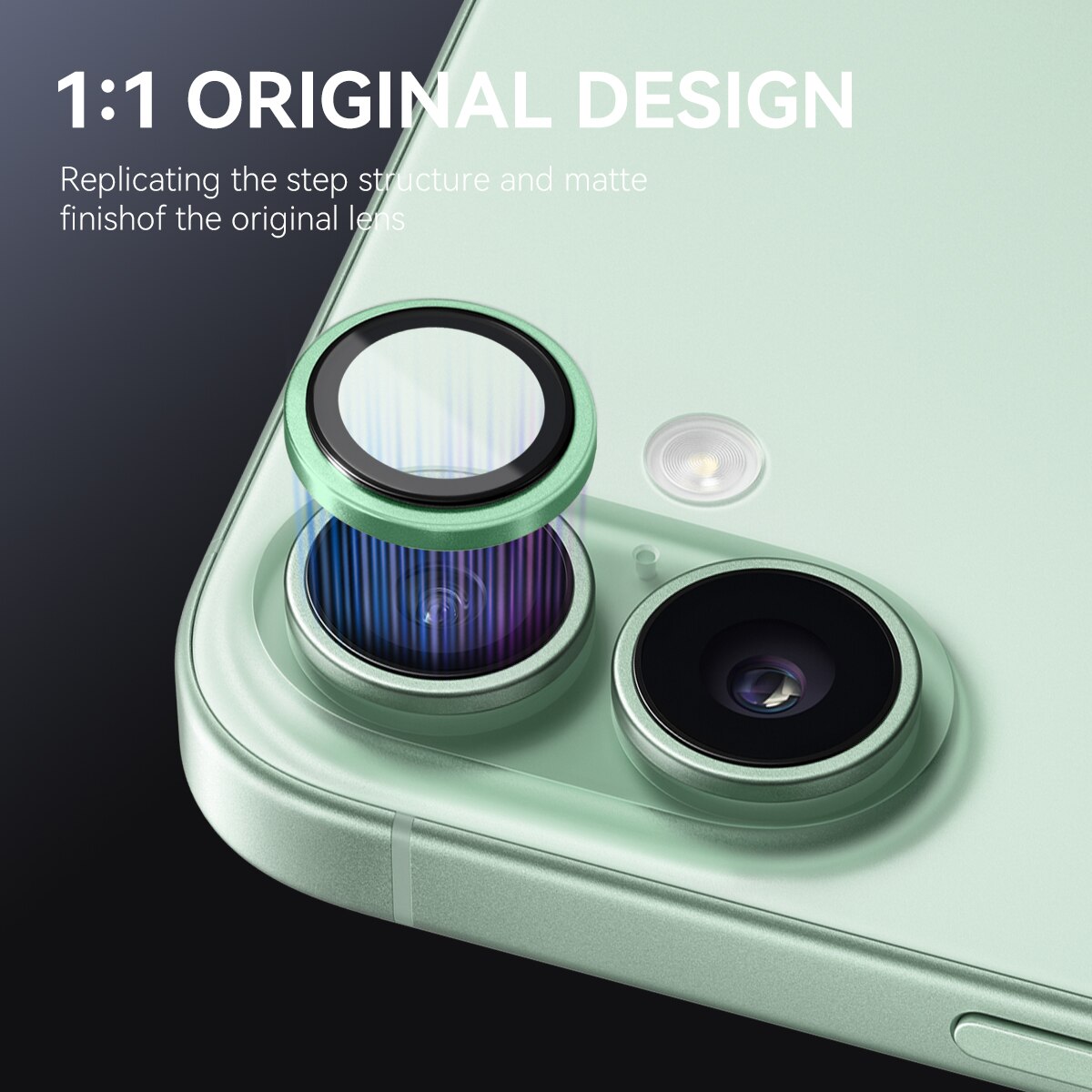 Protecteur d'objectif aluminium verre trempé iPhone 17 Vert