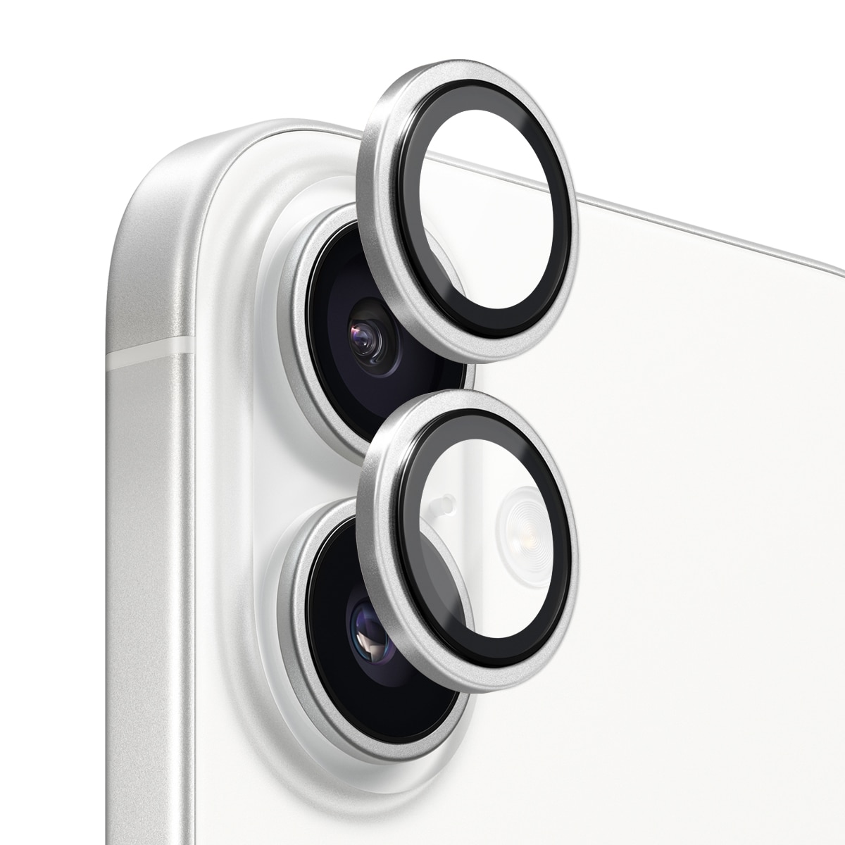 Protecteur d'objectif aluminium verre trempé iPhone 17 Argent