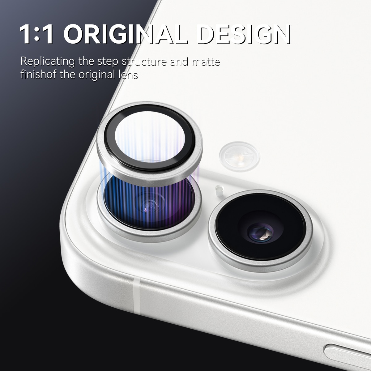 Protecteur d'objectif aluminium verre trempé iPhone 17 Argent