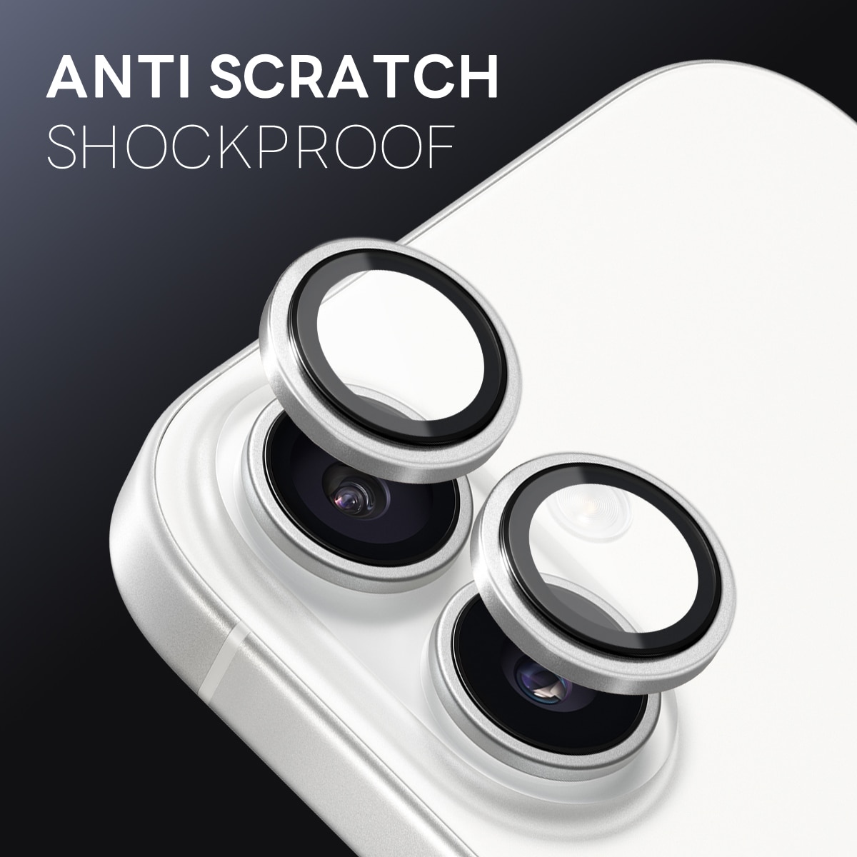 Protecteur d'objectif aluminium verre trempé iPhone 17 Argent