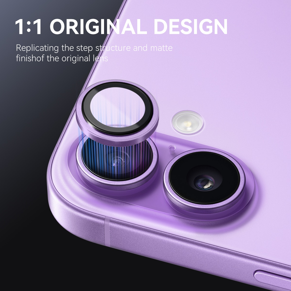 Protecteur d'objectif aluminium verre trempé iPhone 17 Violet