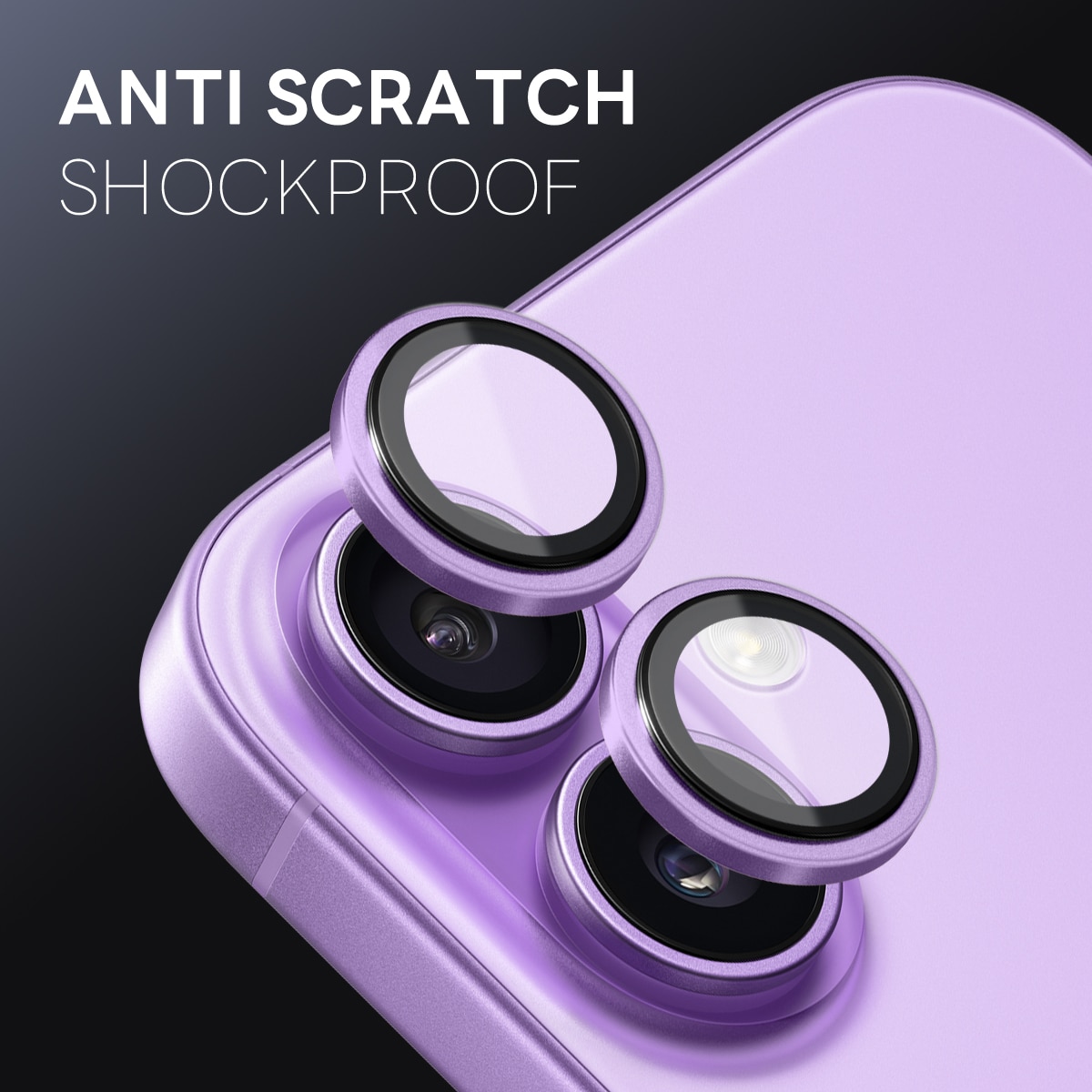 Protecteur d'objectif aluminium verre trempé iPhone 17 Violet