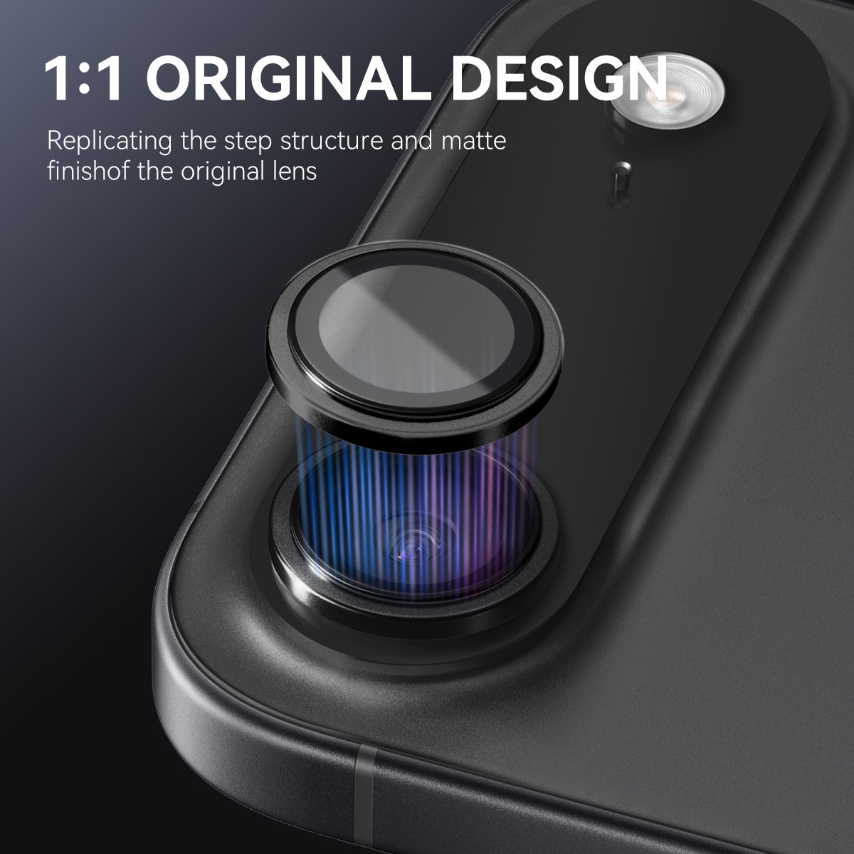 Protecteur d'objectif aluminium verre trempé iPhone 17 Air Noir