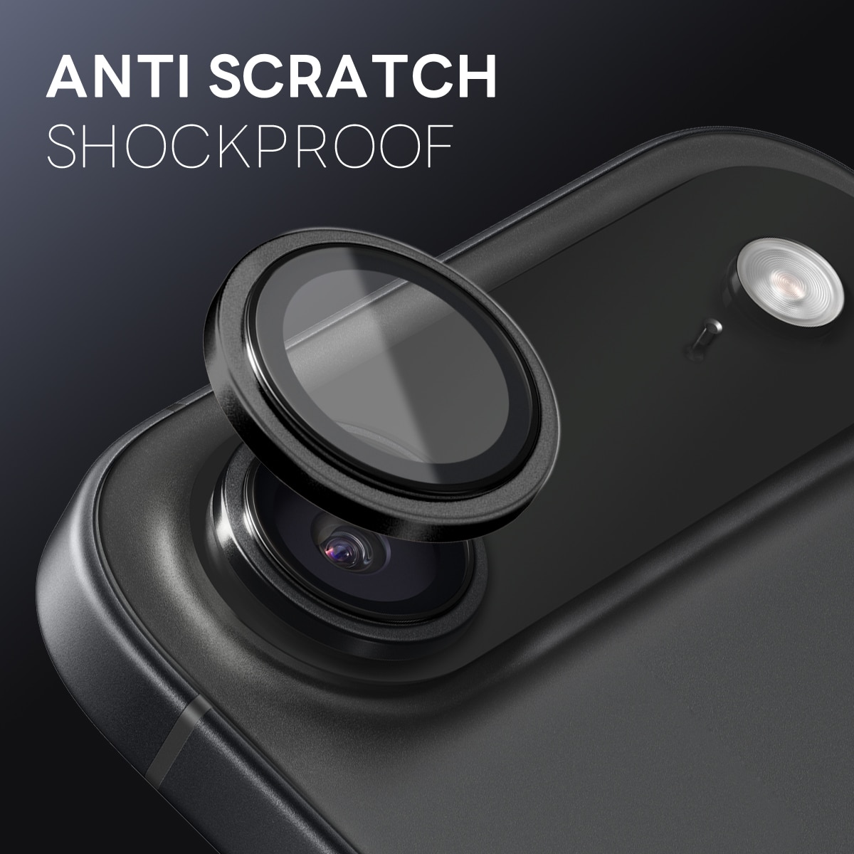 Protecteur d'objectif aluminium verre trempé iPhone 17 Air Noir