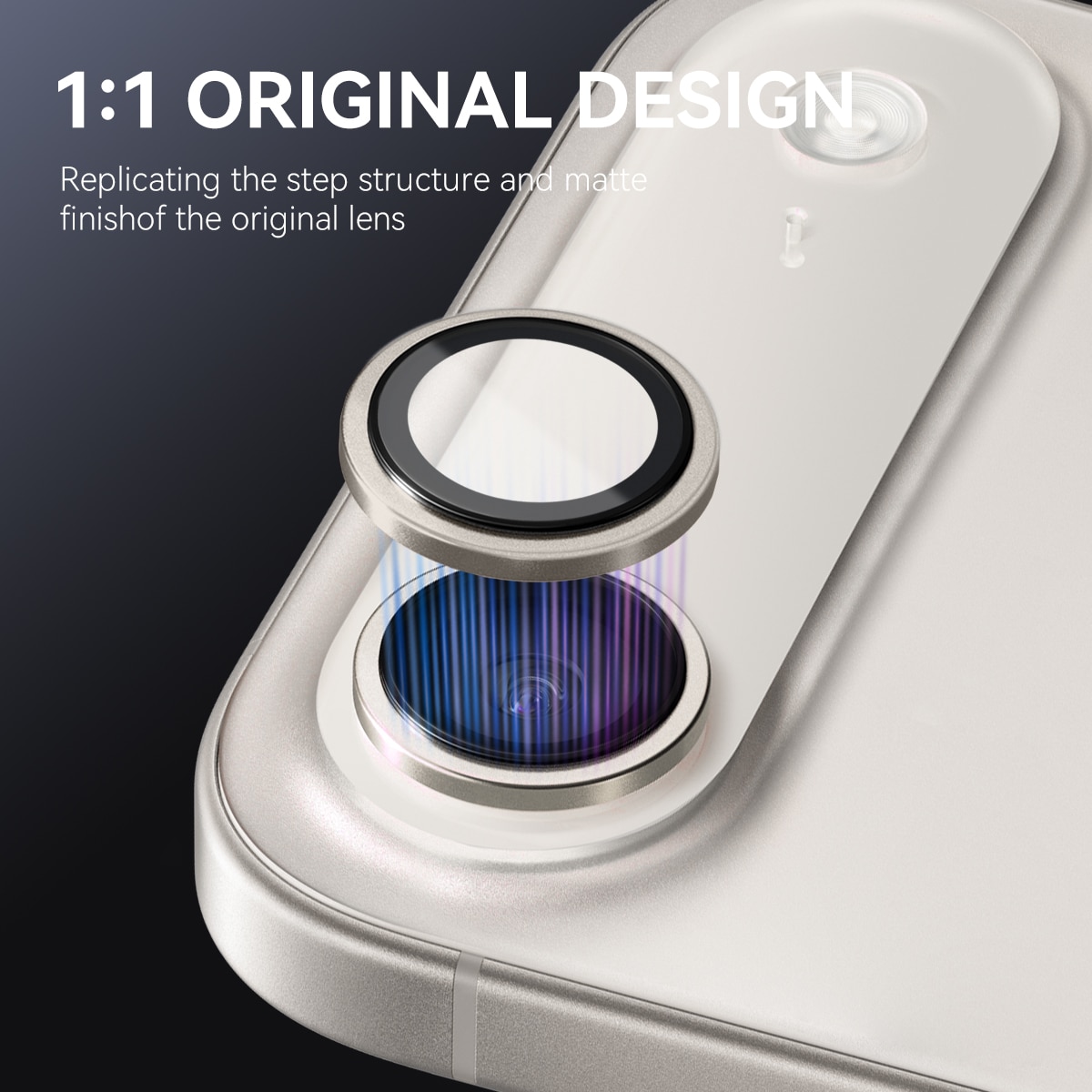 Protecteur d'objectif aluminium verre trempé iPhone 17 Air Gris