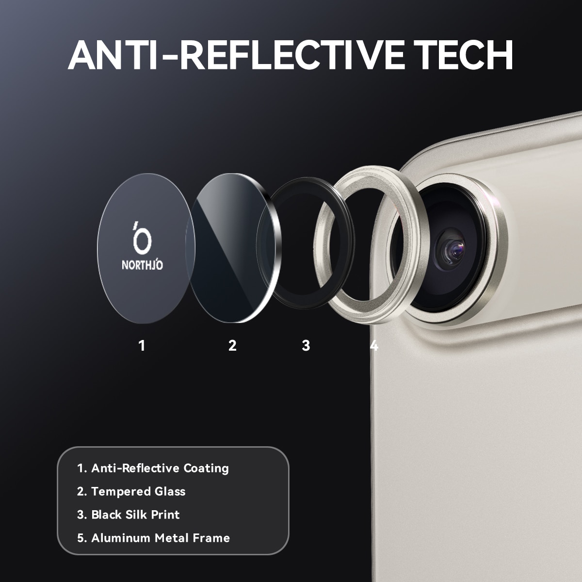 Protecteur d'objectif aluminium verre trempé iPhone 17 Air Gris
