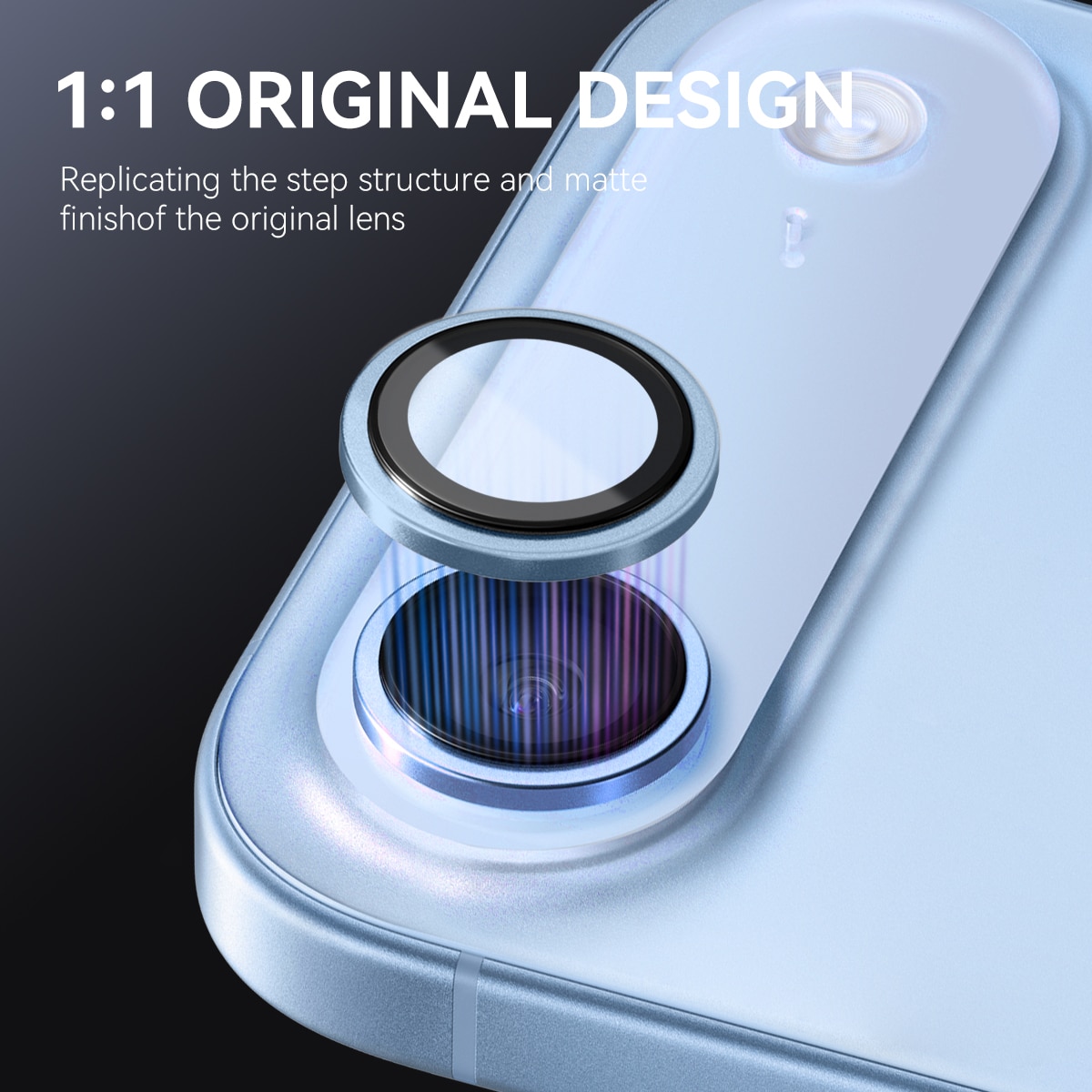 Protecteur d'objectif aluminium verre trempé iPhone 17 Air Bleu