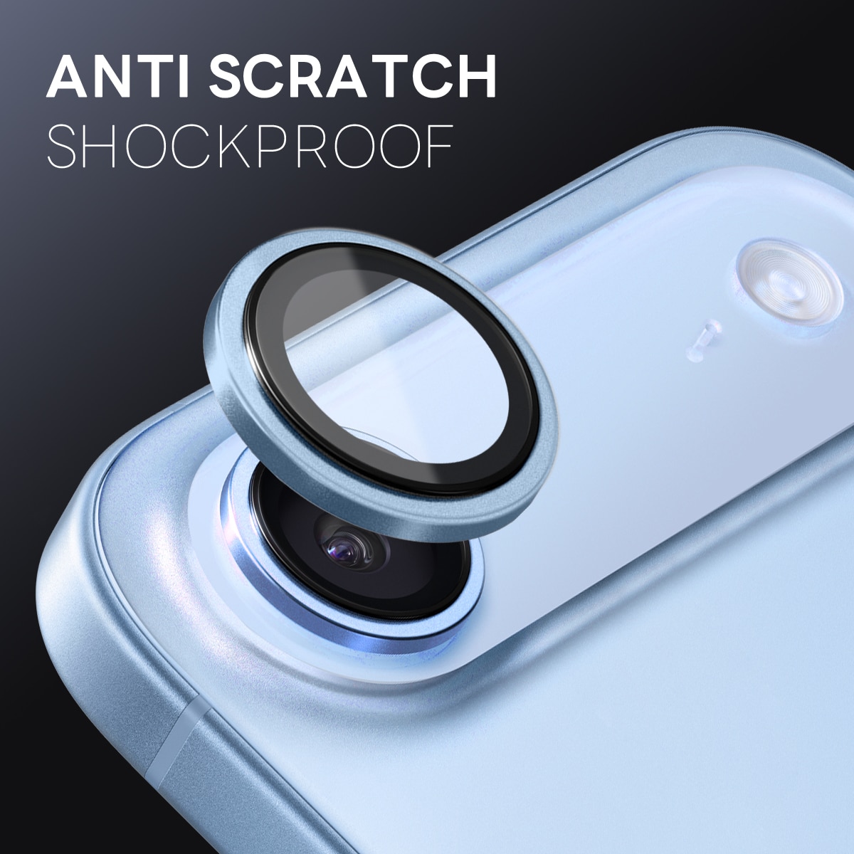 Protecteur d'objectif aluminium verre trempé iPhone 17 Air Bleu