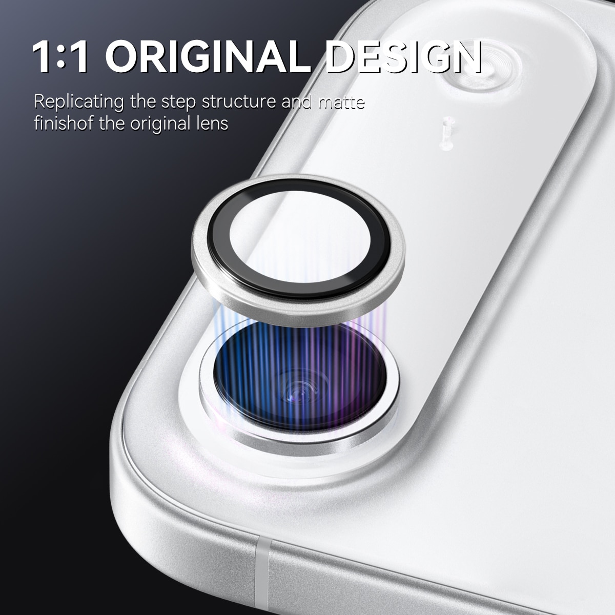 Protecteur d'objectif aluminium verre trempé iPhone 17 Air Argent